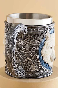 Stainless Steel Resin White Wolf Mug