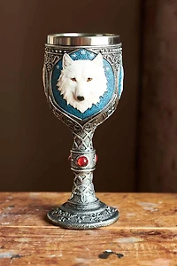 Stainless Steel Resin White Wolf Wine Glass