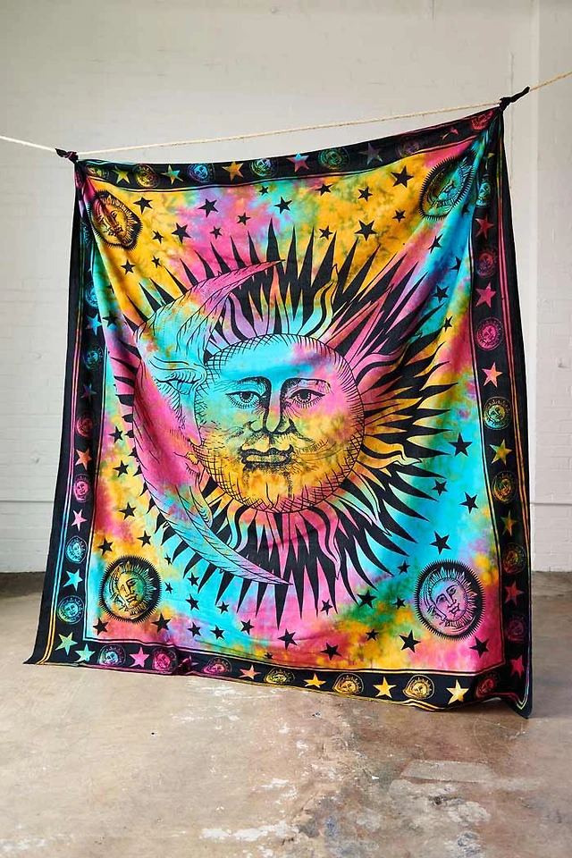 Earth Bound Trading Tie Dye Sun & Moon Large Tapestry  display picture 3