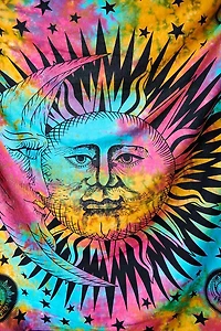 Tie Dye Sun & Moon Large Tapestry