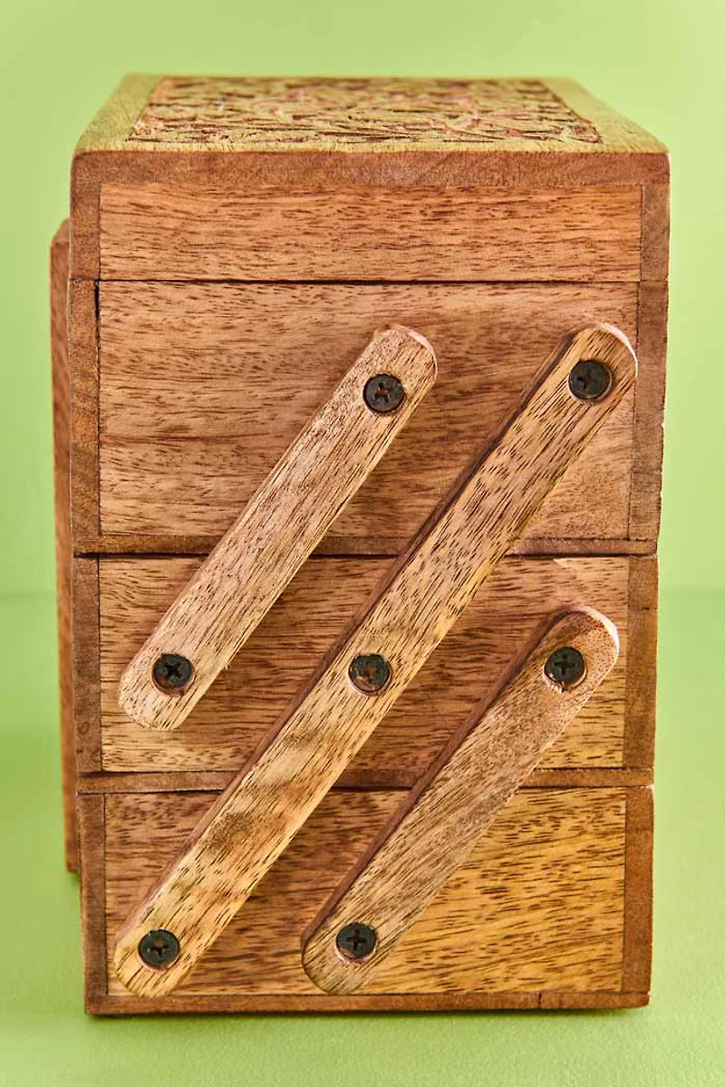 Buy Carved Floral Three-Tiered Box Online at Earthbound Trading