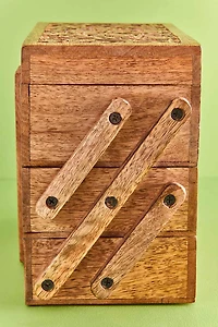 Buy Carved Floral Three-Tiered Box Online at Earthbound Trading