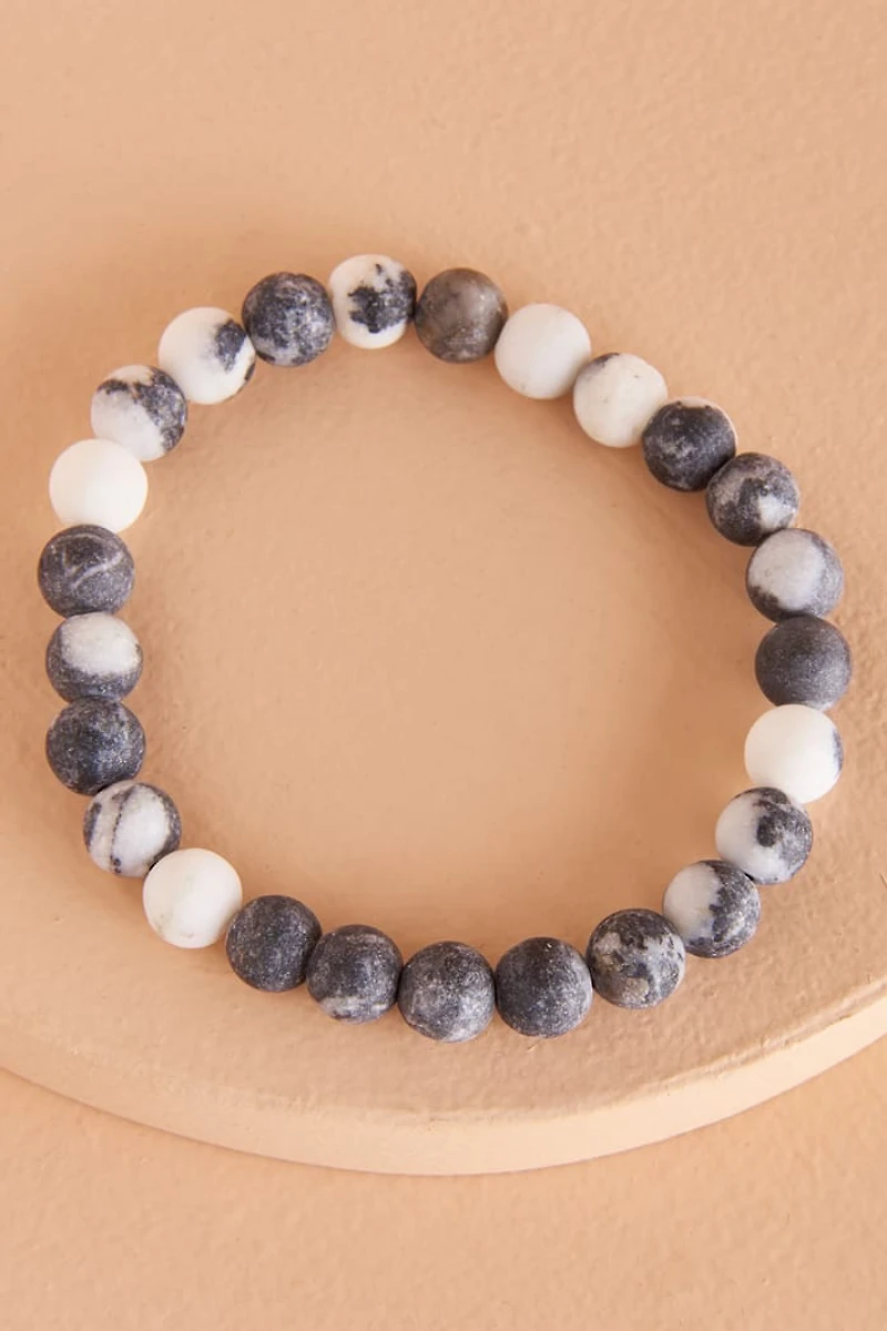 Matte Zebra Jasper Bracelet for Balance & Energy | Shop boho Crystals