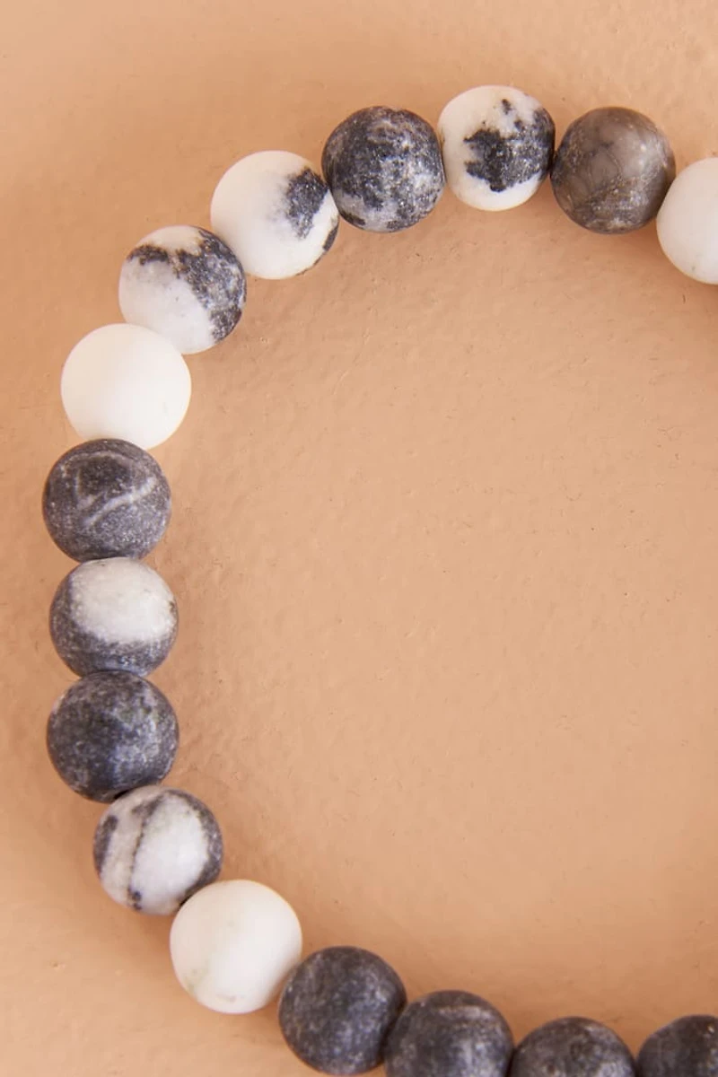 Matte Zebra Jasper Bracelet for Balance & Energy | Shop boho Crystals