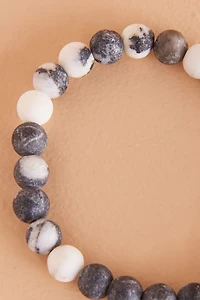Matte Zebra Jasper Bracelet for Balance & Energy | Shop boho Crystals