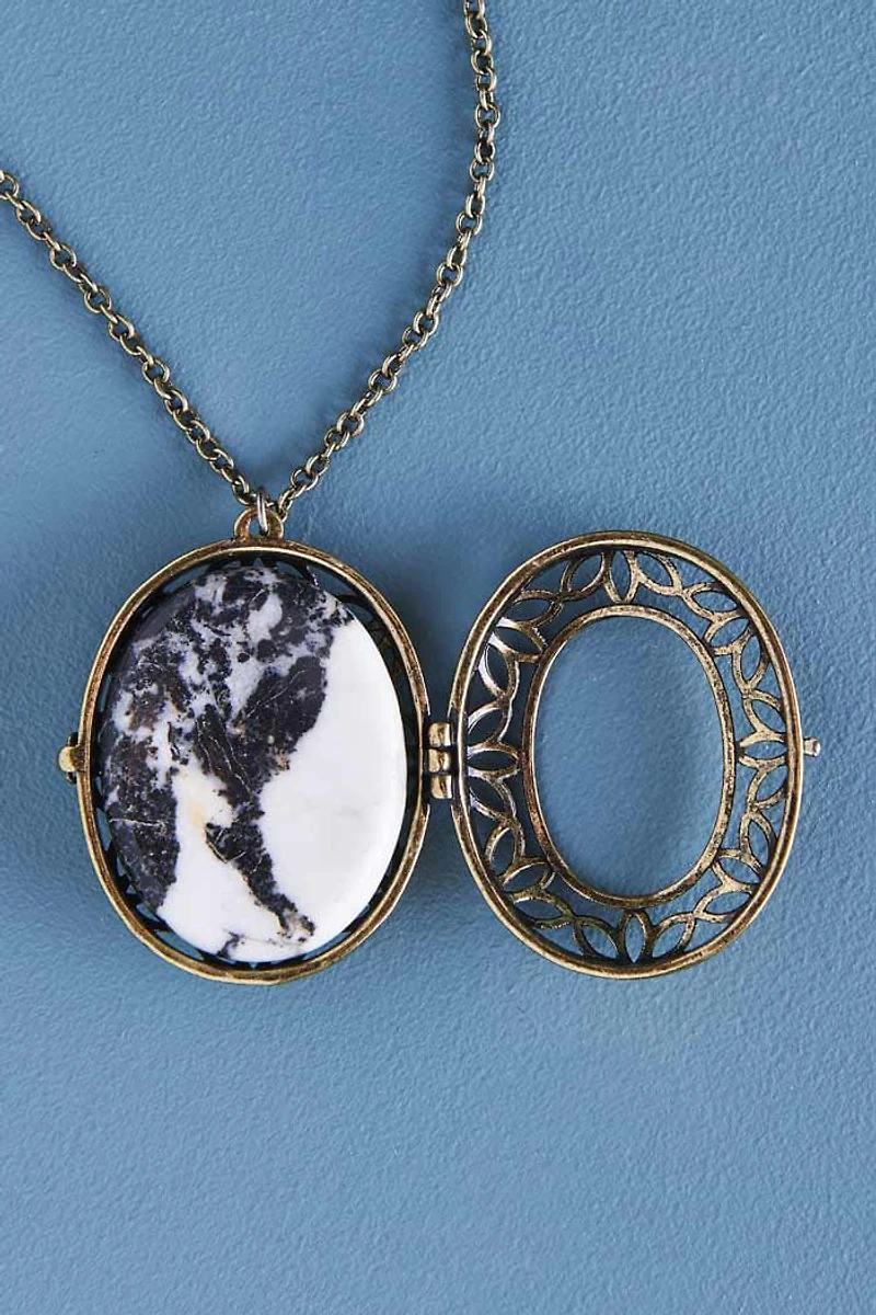 Buy Gold Worry Stone Locket Necklace Online at Earthbound Trading