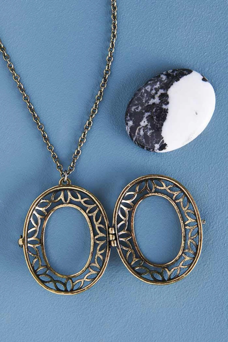 Buy Gold Worry Stone Locket Necklace Online at Earthbound Trading