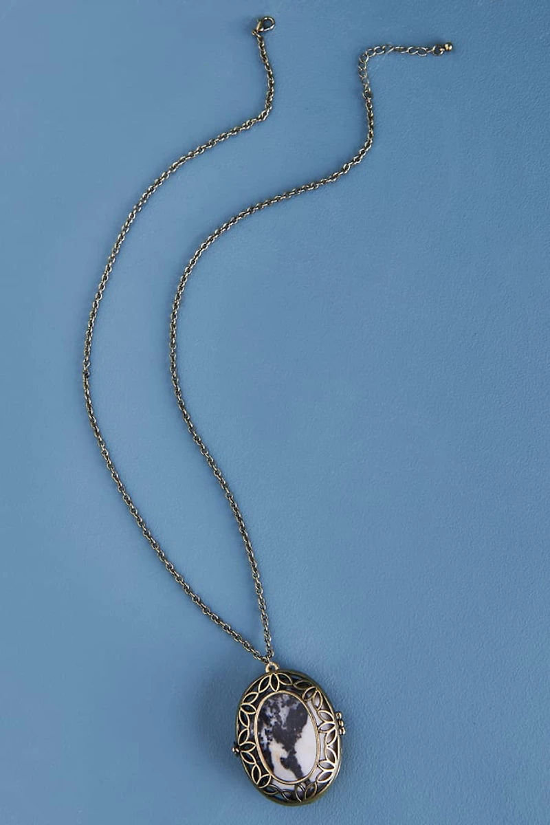Buy Gold Worry Stone Locket Necklace Online at Earthbound Trading