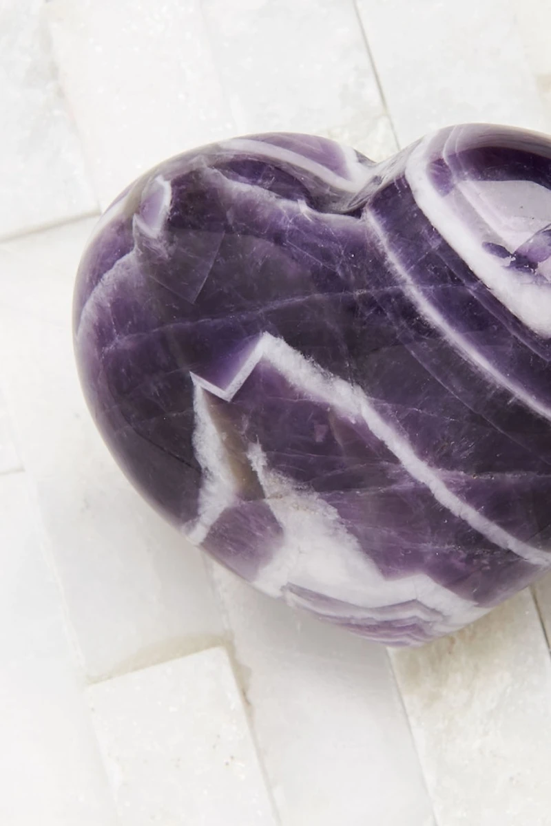 Buy Chevron Amethyst Heart Online at Earthbound Trading