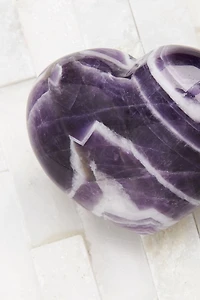 Buy Chevron Amethyst Heart Online at Earthbound Trading