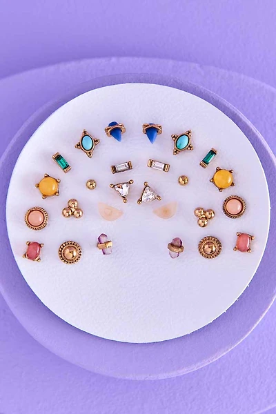 Rainbow Round Earring Set