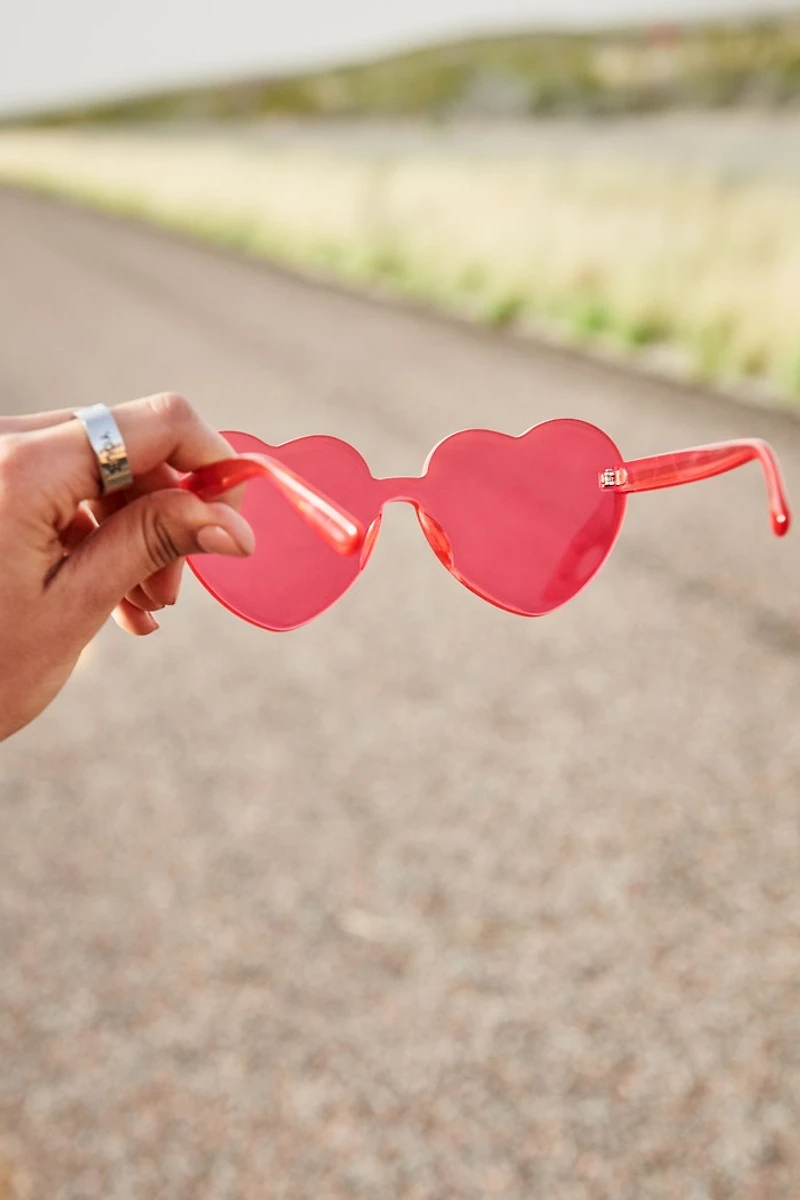 Buy Rimless Red Heart Sunglasses Online at Earthbound Trading