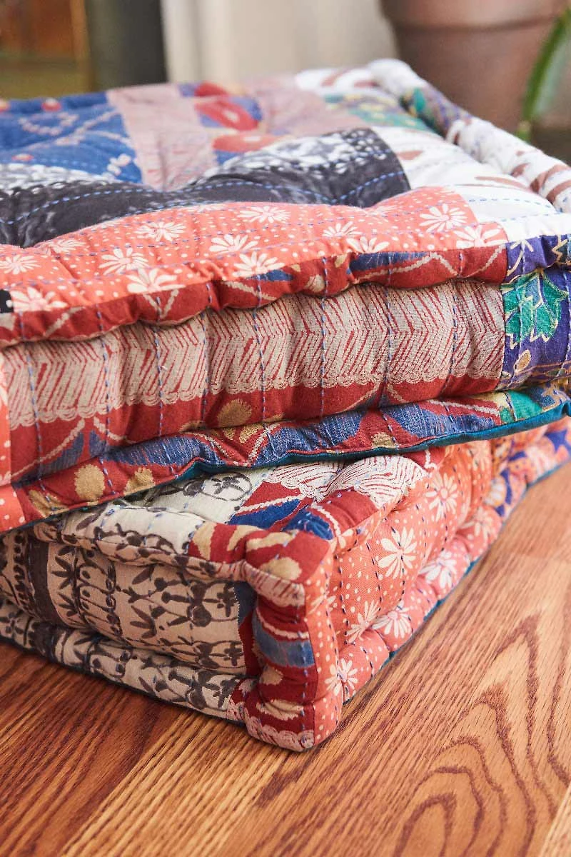 Buy Square Kantha Meditation Pouf Online at Earthbound Trading