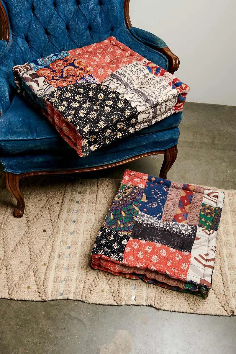 Buy Square Kantha Meditation Pouf Online at Earthbound Trading