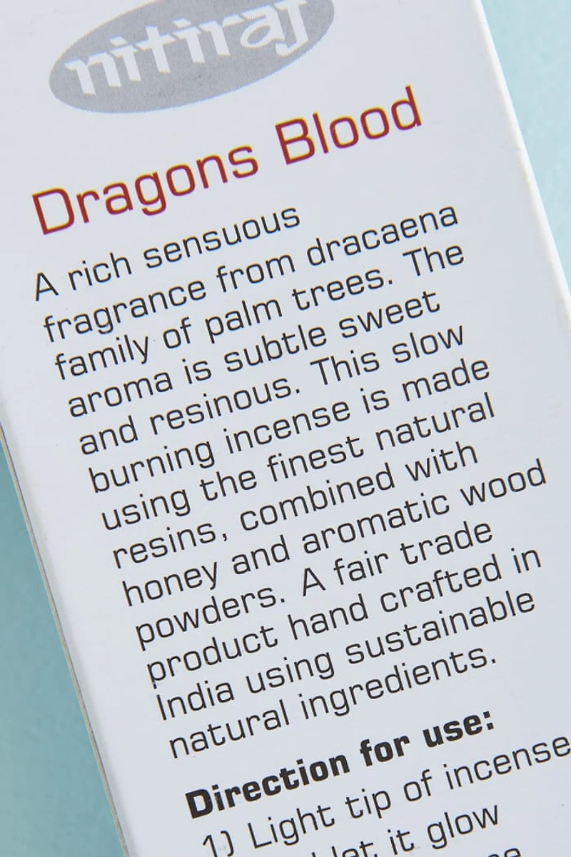 Nitiraj Dragon's Blood Incense for Protection & Energy | Buy Now