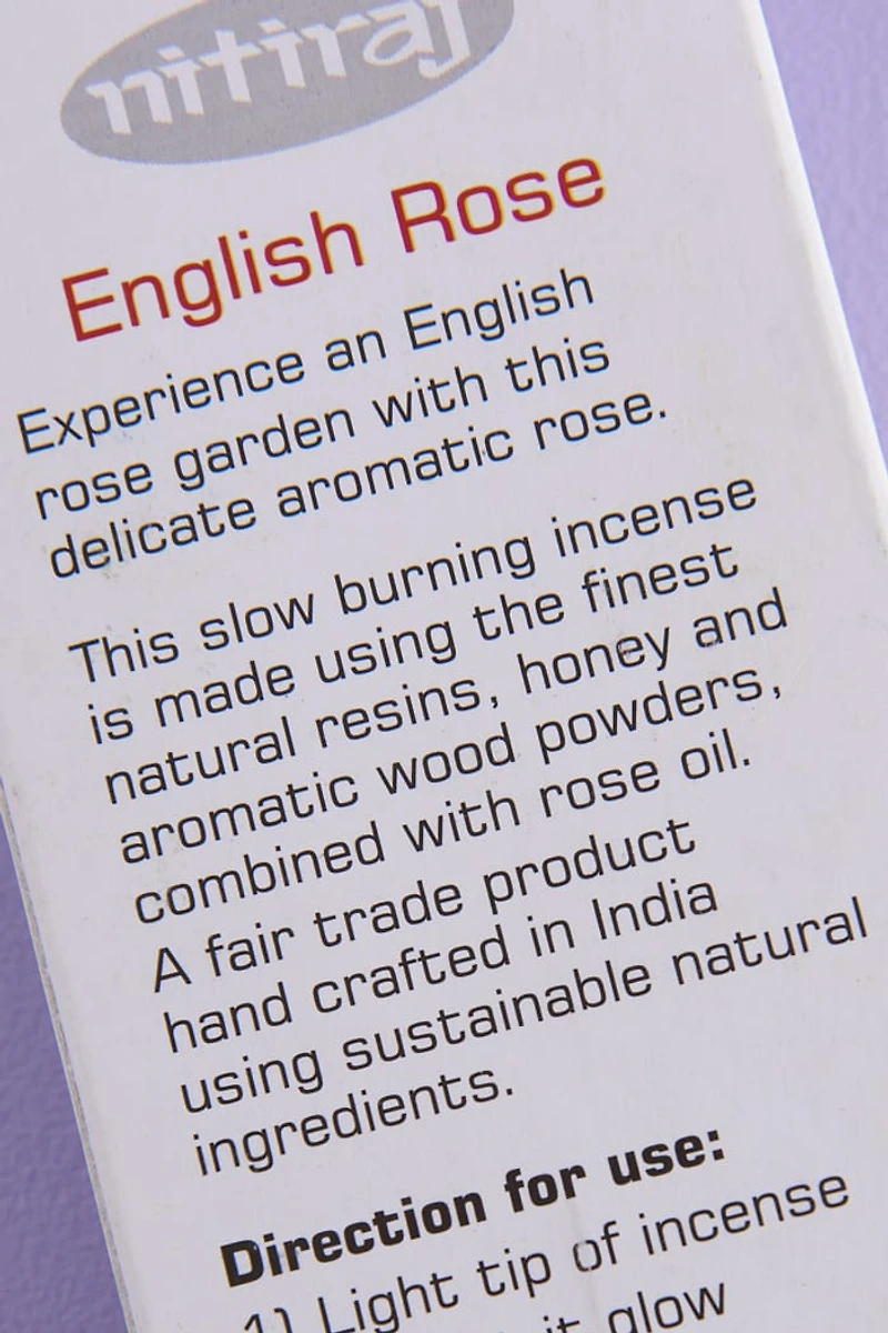 Nitiraj English Rose Incense for Floral & Relaxing Aromas | Shop Now