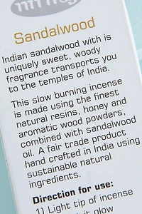 Buy Nitiraj Sandalwood Incense Sticks 25g - Classic Calming Scent