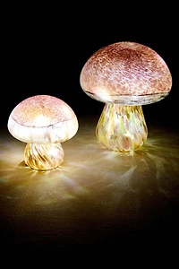 Small Iridescent Mushroom Lamp