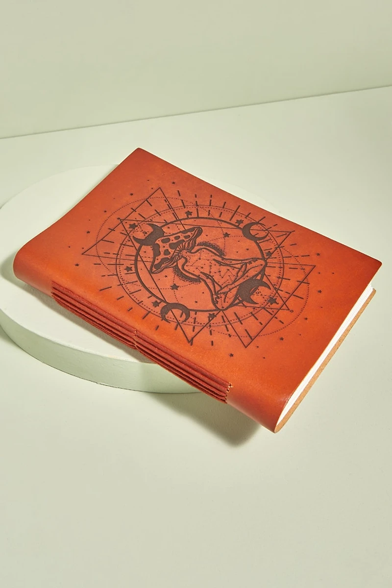 Cosmic Mushroom Medium Leather Journal (EB Exclusive)