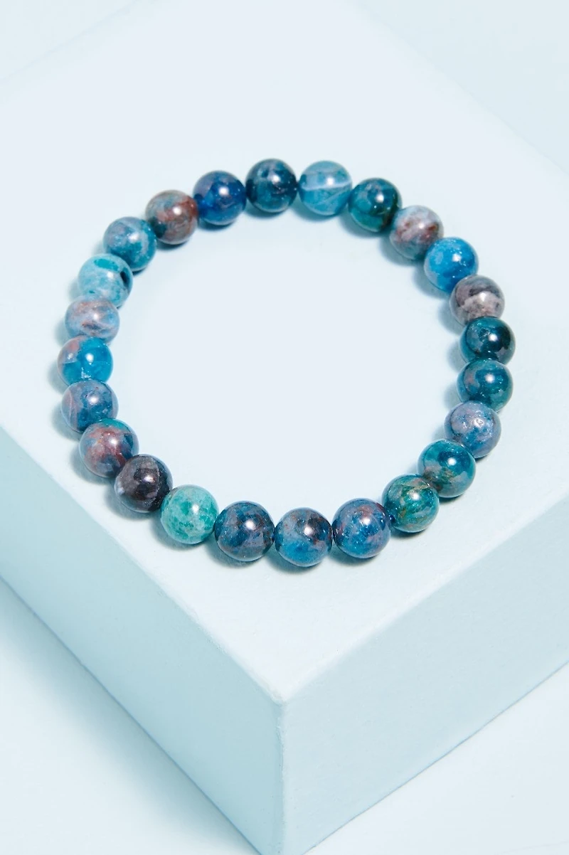 Buy Shiny Blue Apatite Bracelet  Online at Earthbound Trading