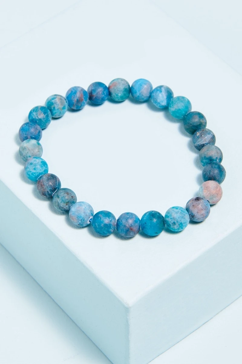 Buy Matte Blue Apatite Bracelet  Online at Earthbound Trading