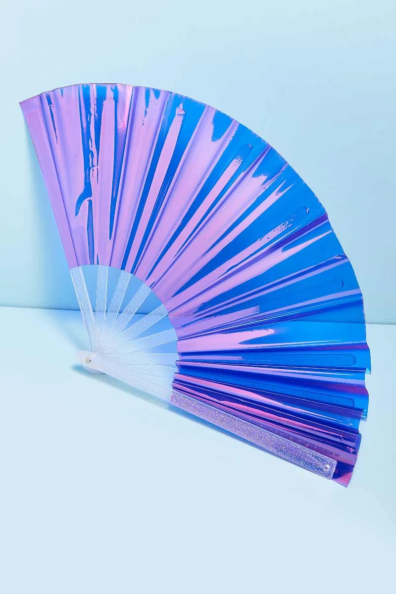 Buy Large Clear Sparkly Iridescent Fan  Online at Earthbound Trading