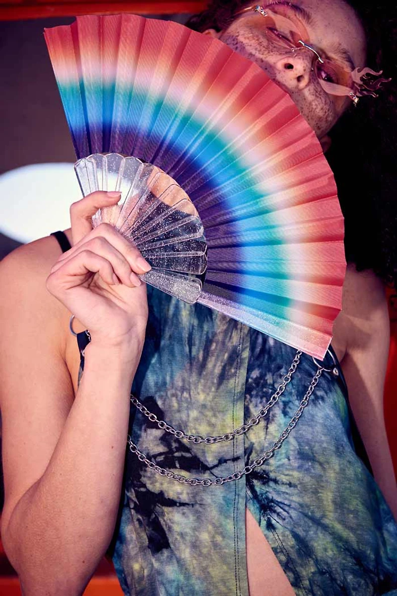 Buy Small Clear Sparkly Rainbow Fan Online at Earthbound Trading