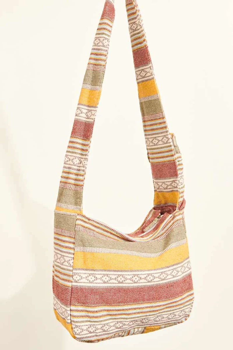 Buy Striped Mustard Sling Bag Online at Earthbound Trading
