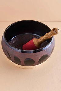 Red Moon Phase Singing Bowl with Mallet for Sound Therapy
