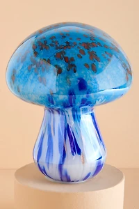 LED USB Blue Glass Mushroom Lamp