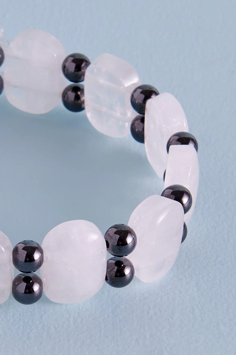 Clear Quartz and Hematite Balance Bracelet