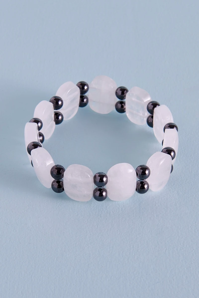 Clear Quartz and Hematite Balance Bracelet