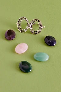Buy Silver Adjustable Worry Stone Ring Set Online at Earthbound Trading
