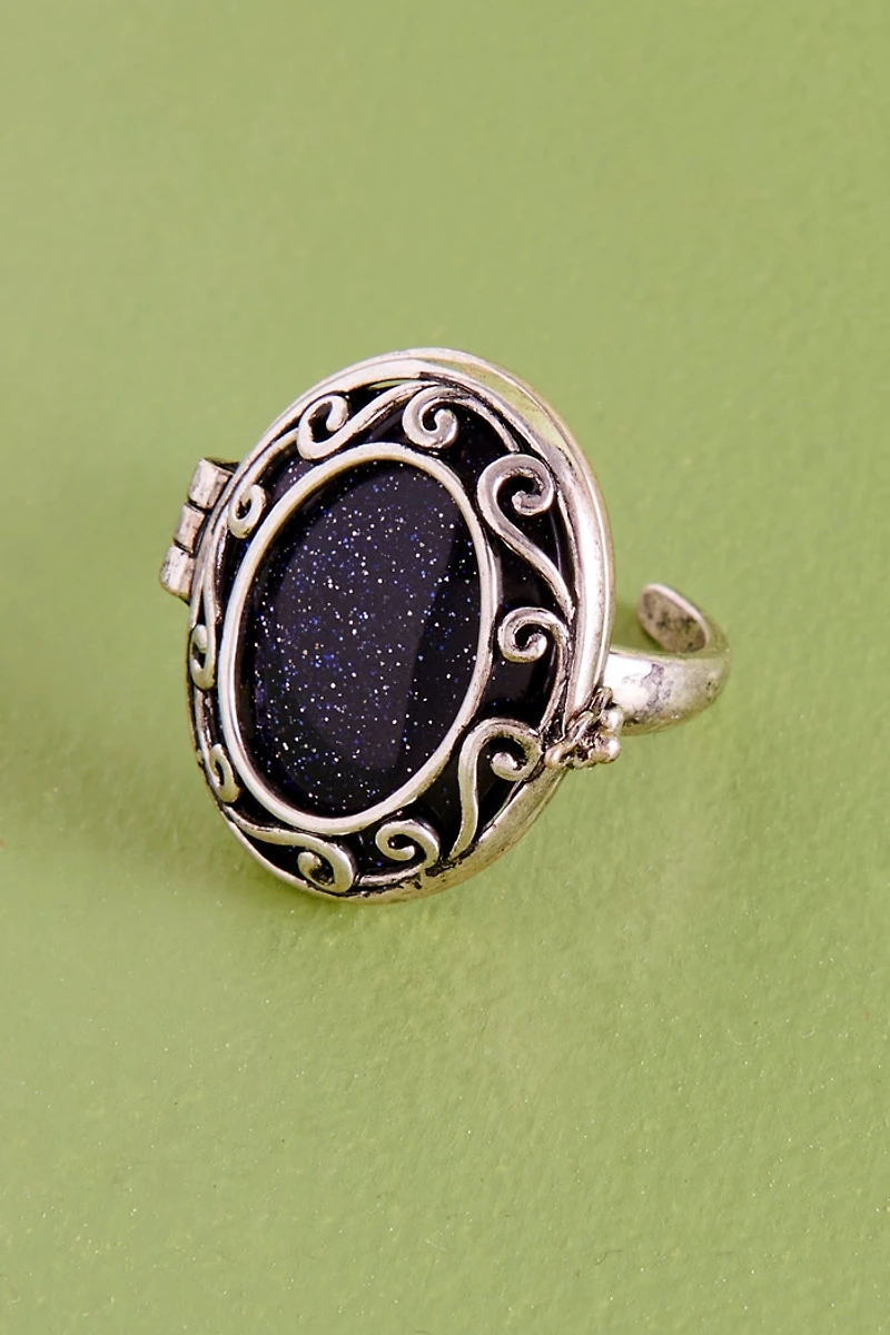 Buy Silver Adjustable Worry Stone Ring Set Online at Earthbound Trading