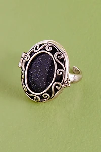 Buy Silver Adjustable Worry Stone Ring Set Online at Earthbound Trading