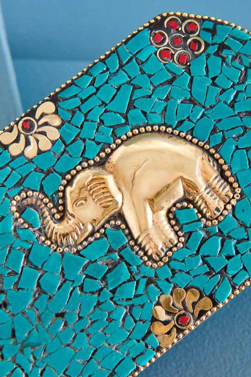 Elephant Terracotta Wood Incense Storage Box