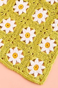 Green Crochet Daisies Hair Scarf