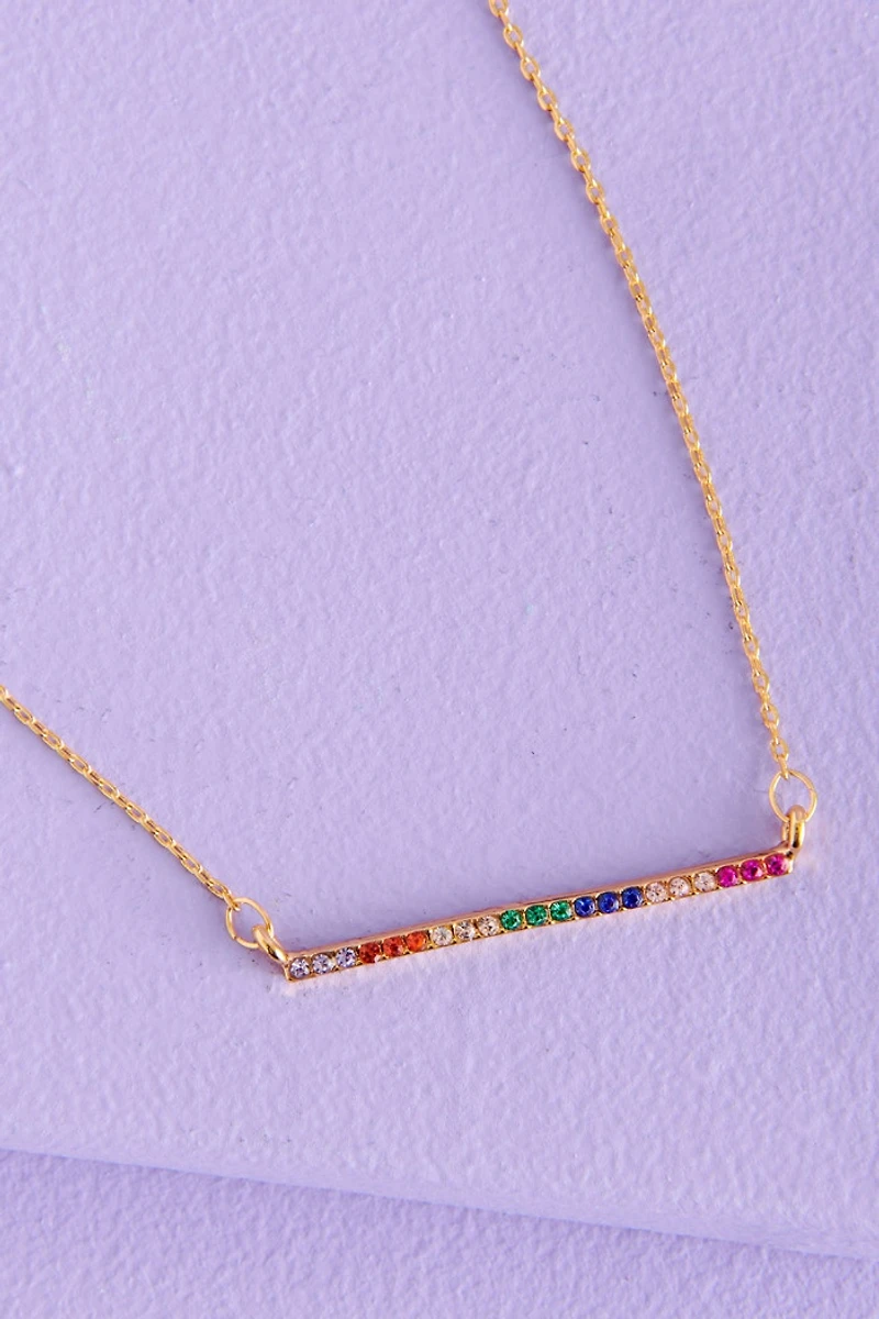 Buy Rainbow Stone Bar Necklace Online at Earthbound Trading