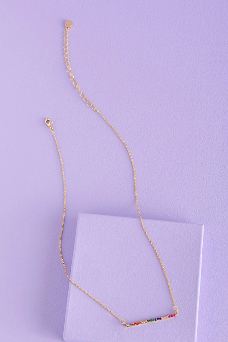 Buy Rainbow Stone Bar Necklace Online at Earthbound Trading