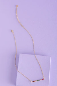 Buy Rainbow Stone Bar Necklace Online at Earthbound Trading