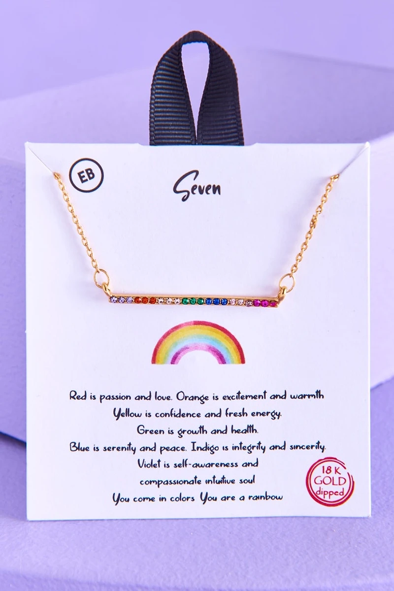 Buy Rainbow Stone Bar Necklace Online at Earthbound Trading