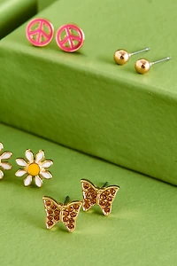 Buy Smiley Face Round Earring Set Online at Earthbound Trading
