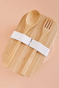 Buy EBX Woodland Creatures Bamboo Bento Box with Utensils Set