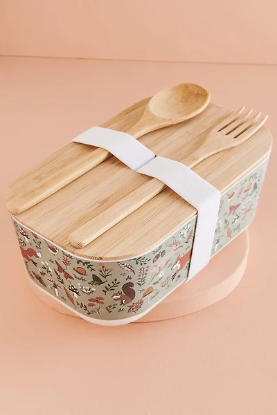 Buy EBX Woodland Creatures Bamboo Bento Box with Utensils Set