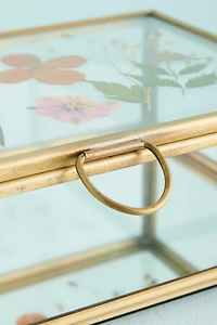 Medum Pressed Flower Glass Keepsake Box
