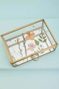 Medum Pressed Flower Glass Keepsake Box