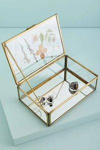 Medum Pressed Flower Glass Keepsake Box