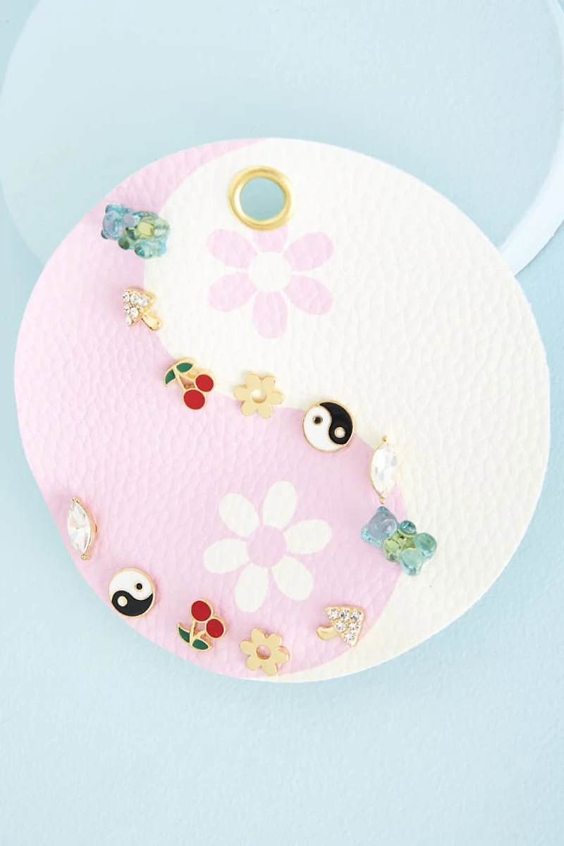 Buy Purple Yin Yang Round Earring Set Online at Earthbound Trading