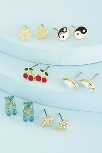 Buy Purple Yin Yang Round Earring Set Online at Earthbound Trading