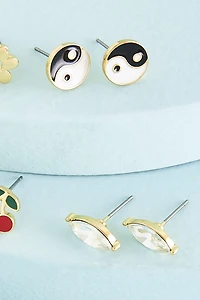 Buy Purple Yin Yang Round Earring Set Online at Earthbound Trading